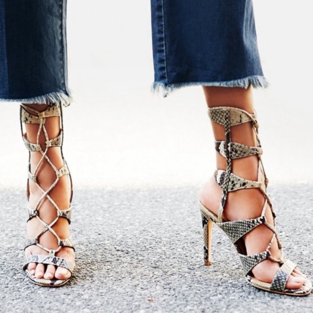 JSLIDES for FP Snakeskin Gladiator Heel NEVER WORN